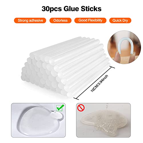 Mini Hot Glue Gun Kit with 30 Glue Sticks - Fast Preheating Hot Melt Gun, High Temp for School Crafts DIY Arts and Quick Home Repairs(White) - Image 7