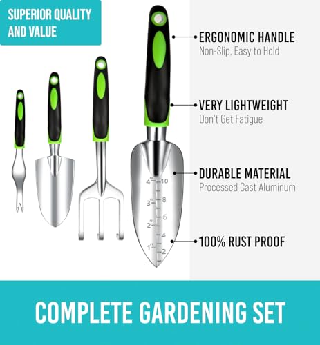 GROWIT Heavy Duty Gardening Tools - 22-Piece Gardening Gifts for Women, Men, Mom, Dad - Durable, Ergonomic Garden Tools Set - Image 4
