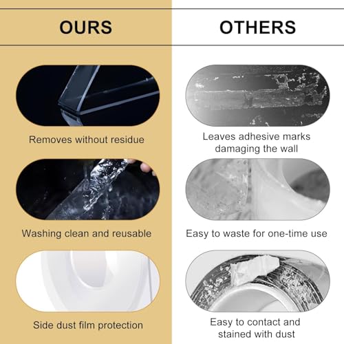 Double Sided Heavy Duty Extra Strong Adhesive Tape -Indoor/Outdoor General Purpose Nano Tape for Securing Picture Frames, Carpets. - Reusable and Without Leaving Adhesive Marks (1.18 inches x 10 feet) - Image 6