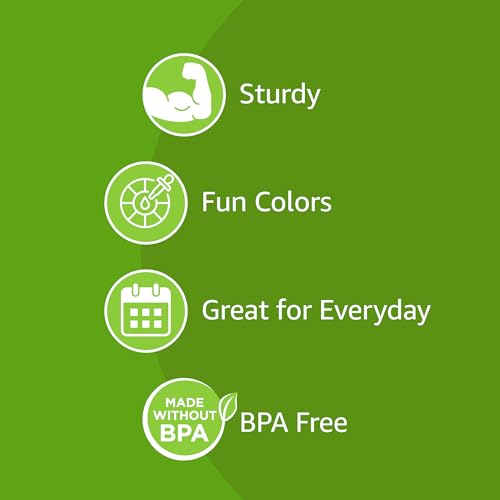 Amazon Basics Disposable Striped Plastic Flex Straws, 7.5" Long, Assorted Colors, 100 Count, Large Pack - Image 7