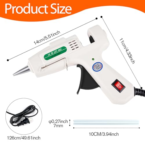 Mini Hot Glue Gun Kit with 30 Glue Sticks - Fast Preheating Hot Melt Gun, High Temp for School Crafts DIY Arts and Quick Home Repairs(White) - Image 6