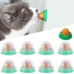 Veemoon 9pcs Catnip Candy Toys Ball, Wall Cat Lickable Lollipop Snacks Edible Cat Energy Balls Kitten Toy Nutrition Solid Snacks Safe Healthy Kitten Chew Supply Licking Sugar