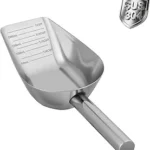 Dog-Cat Food Scoop 1 Cup – Thickened 304 Stainless Steel Pet Food Scoop with Long Handle, Precision Scale, Easy to Clean, Suitable for Wet Dry Food