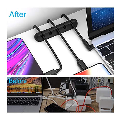 Cord Organizer, Cable Clips Cord Holder, Cable Management USB Cable Power Wire Cord Clips, 2 Packs Cable Organizers for Car Home and Office (5, 3 Slots) - Image 4