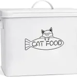 Large Dog and Cat Food Storage Container, Farmhouse Pet Food Storage Containers with Lid and Dry Food Scoop, Durable Airtight Cat Container 12-13 lbs Capacity, Great Gift for Pet Owners