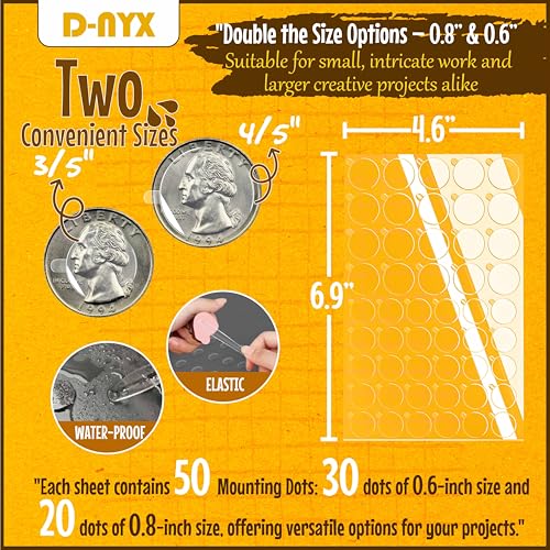 Double Sided Tape Adhesive Dots Stickers 280, 350, 450, 550 or 700 Pack Removable Putty No Trace Clear Sticky Tac Blue Sticky Tack Balloon Tassels Picture Hanging Strips (350 Sticky Dots) - Image 5