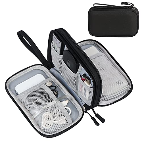 FYY Travel Cable Organizer Pouch Electronic Accessories Carry Case Portable Waterproof Double Layers All-in-One Storage Bag for Cord, Charger, Phone, Earphone Black - Image 3