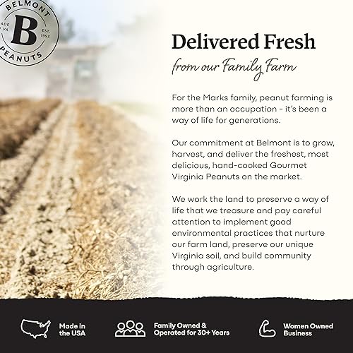 Belmont Peanuts Gourmet Sea-Salted Virginia Peanuts, 25 oz (1 Pack) – Only 3 Simple Ingredients, No Preservatives, 7g Protein – A Premium, Salty, Crunchy, Hand Seasoned Snack - Image 7