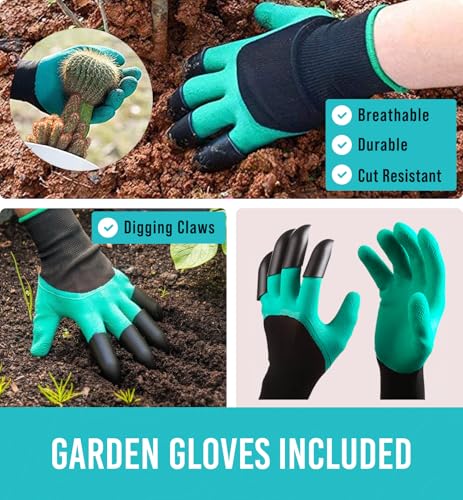 GROWIT Heavy Duty Gardening Tools - 22-Piece Gardening Gifts for Women, Men, Mom, Dad - Durable, Ergonomic Garden Tools Set - Image 6