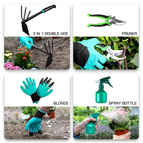 9 PCS Garden Tool Set Kids Gardening Tool Kit for Digging, Planting and Pruning, Gardening Hand Tools with Storage Bag, Ideal Garden Gifts for Men, Women and Any Gardener - Image 5