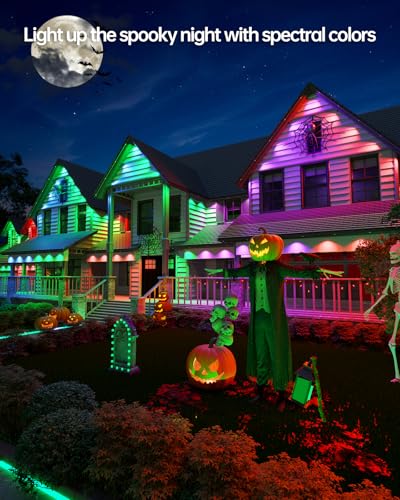ASAHOM Permanent Outdoor Light Pro S108B, 100FT with 72 RGBCW 70lm LED, WLED Integration, AI Lighting, 30000 Lighting Effect Combination, IP67 Waterproof for Halloween Christmas and Daily Decor, Black - Image 5