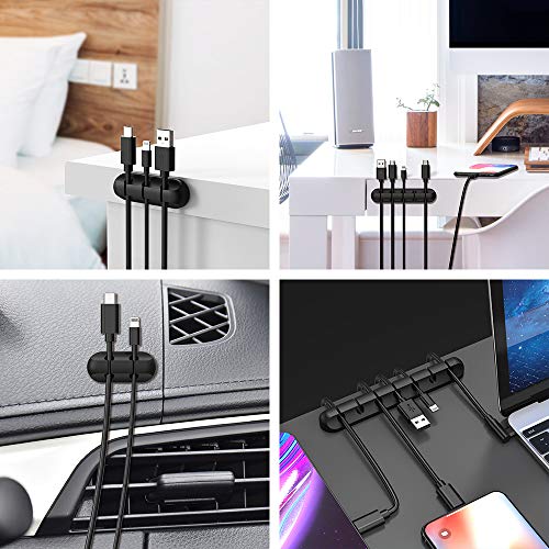 Cord Organizer, Cable Clips Cord Holder, Cable Management USB Cable Power Wire Cord Clips, 2 Packs Cable Organizers for Car Home and Office (5, 3 Slots) - Image 6