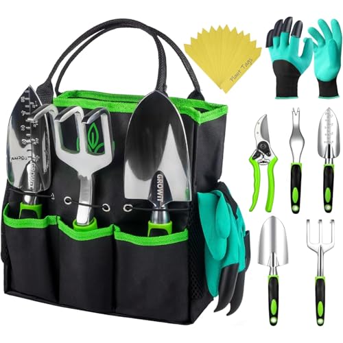 GROWIT Heavy Duty Gardening Tools - 22-Piece Gardening Gifts for Women, Men, Mom, Dad - Durable, Ergonomic Garden Tools Set - Image 3