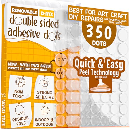 Double Sided Tape Adhesive Dots Stickers 280, 350, 450, 550 or 700 Pack Removable Putty No Trace Clear Sticky Tac Blue Sticky Tack Balloon Tassels Picture Hanging Strips (350 Sticky Dots) - Image 3