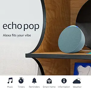 Amazon Echo Pop (newest model), Our smallest Alexa speaker, Fits in any room, Midnight Teal