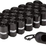Amazon Basics Dog Poop Bags with Dispenser, 300 Count, Enhanced for Guaranteed Leakproof, Unscented, Includes Leash Clip