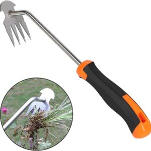 Weed Puller Tool,Portable Garden Weeder Tool,2024 New Gardening Weeding Tools,for Hand Weeder Puller for Vegetable Gardening Backyard Farm Planting & Uprooting Weeding Tool (Rubber Handle)