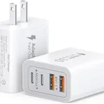40W USB C Charger Block, 2-Pack 4-Port Type C Fast Charging Brick Dual PD&QC Wall Plug Adapter Compatible for iPhone 16/15/15 Pro/ 15 Pro Max/14/13/12, iPad, Airpods, iwatch, Samsung Galaxy
