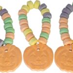 Halloween Candy Bracelets – 24 Jack O Lantern Pumpkin Themed Treats – Individually Wrapped Bulk Candy – Trick or Treating Goodies - Class Treats & Kids Party Favors