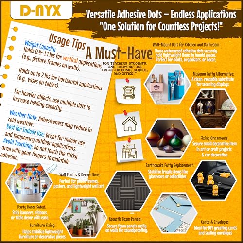 Double Sided Tape Adhesive Dots Stickers 280, 350, 450, 550 or 700 Pack Removable Putty No Trace Clear Sticky Tac Blue Sticky Tack Balloon Tassels Picture Hanging Strips (350 Sticky Dots) - Image 7