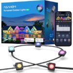 ASAHOM Permanent Outdoor Light Pro S108B, 100FT with 72 RGBCW 70lm LED, WLED Integration, AI Lighting, 30000 Lighting Effect Combination, IP67 Waterproof for Halloween Christmas and Daily Decor, Black