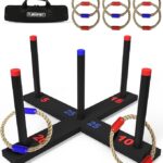 Ring Toss Game, Incl. 6 Double Beaded Rings & Carry Case Outdoor Lawn Games for Kids, Adults & Family, Backyard Camping Sports Activities, Best Party Gifts for Teens, Boys & Girls Ages 8-12+ Years Old