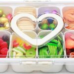 Divided Serving Tray with Lid and Handle,Snackle Box Containers with 8 Compartment,Portable Snack Serving Platters Reusable Storae Organizer for Fruits,Nuts,Candy,Party,Picnic,Veggies