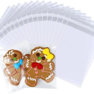PigPotParty 4''x 6" Clear Plastic Cellophane Bags, 200 Pcs Small Self Sealing Cookie Bags for Gift, Party favor, Greeting Card,Candy, Treat, Goodies, Snack, Self Adhesive Resealable