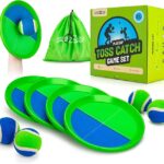 PlayZap Toss and Catch Ball Set Upgraded - Toddler Toys Kids Games for Whole Family - Water-Resistant Great for Beach Pool Yard Outdoor Games - Gift for 3 4 5 6 7 8 9 10 11 12+ Years Old Boys Girls