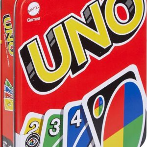 Mattel Games UNO Card Game in a Collectible Storage Tin for Kids, Adults, Families, Parties & Travel, 2 to 10 Players (Amazon Exclusive)