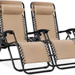Best Choice Products Set of 2 Adjustable Steel Mesh Zero Gravity Lounge Chair Recliners w/Pillows and Cup Holder Trays - Sand
