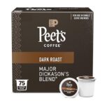 Peet's Coffee, Dark Roast Single Serve Coffee Pods - Major Dickason's Blend 75 Count (1 Box of 75 Pods)