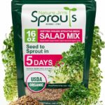 Nature Jims Sprouts Organic Salad Mix – Non-GMO Microgreen Seeds for Growing – Healthy Broccoli, Alfalfa, Radish & Clover Sprouting Variety Blend – Microgreens & Sprouts Seeds for Home Gardening – 1lb