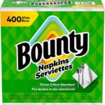 Bounty Paper Napkins, White, 400 Count